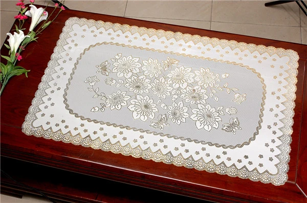 PVC Lace Table Mat/Placemat with Gold or Silver