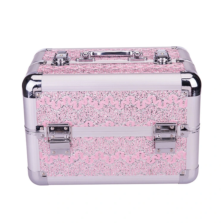 Sparkle & Shine Gold Glitter XL Makeup Train Organizer Cosmetic Case