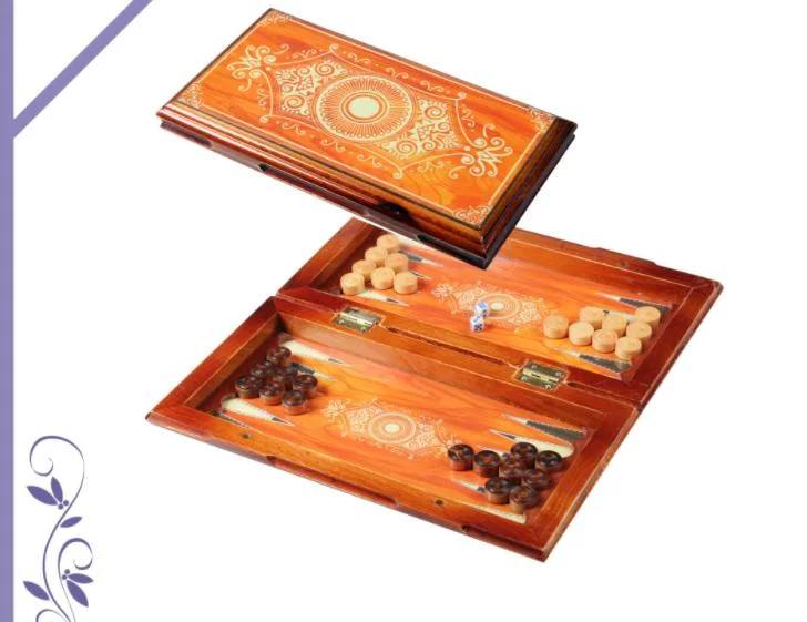 Wooden Backgammon Board Game Set for Adults and Kids with Classic Board Strategy Game