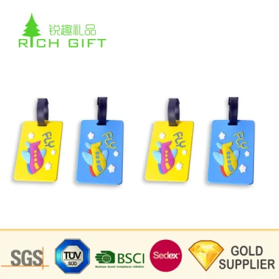 Großhandel, preiswerte, personalisierte, individuell geformte PVC-Gummi-Gepäckanhänger für Werbezwecke