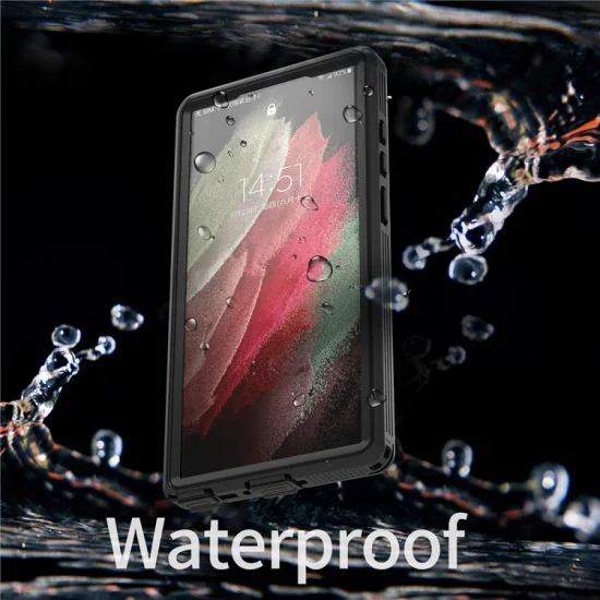 Redpepper DOT für Samsung Galaxy S23 Ultra, IP68 wasserdichte Handyhülle, kratzfest, transparente Handy-Rückseite [Unterstützung für Fingerabdruck-Entsperrung] – Schwarz