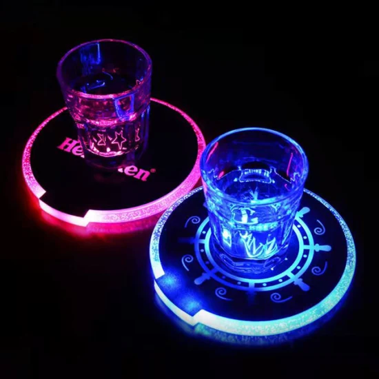 Beliebte, individuell gestaltete, leuchtende LED-Untersetzer mit Farbwechsel