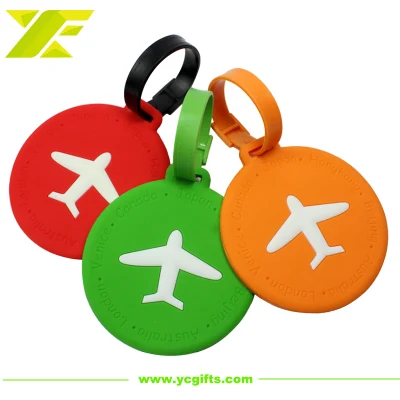 Benutzerdefinierte Souvenir personalisierte Design Logo Reisegepäckanhänger aus weichem PVC-Gummi-Silikon