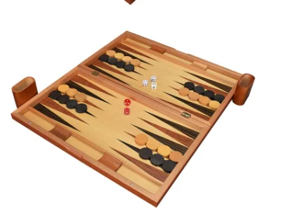 Klassisches Backgammon-Set aus massivem Holz, Reise-Klapp-Backgammon