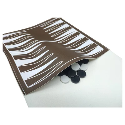 Tragbares Backgammon-Ledermatten-Set zum Fabrikpreis mit Verpackungsbox